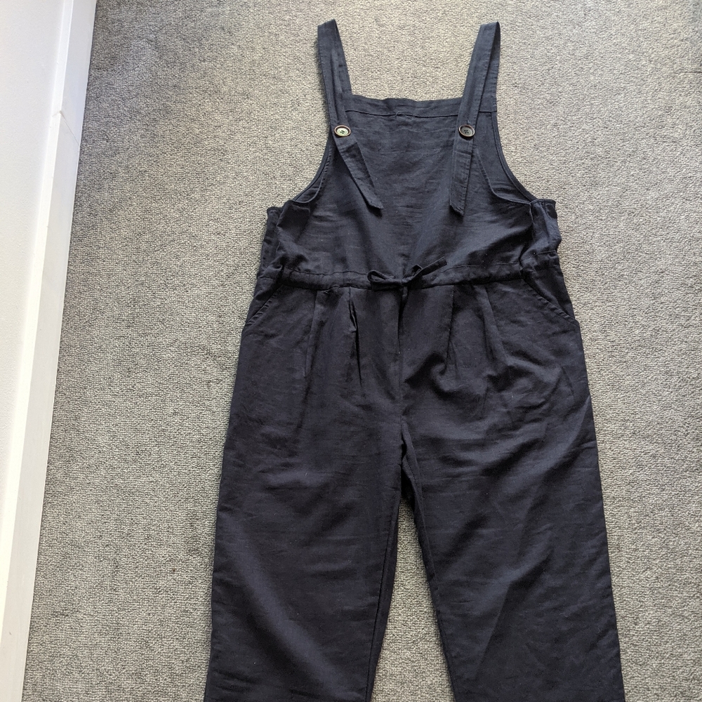 Blue linen jumpsuit